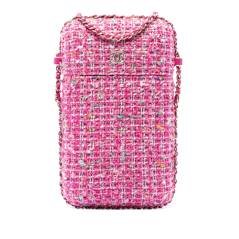 Pre-Loved Chanel Tweed Chain Around Phone Holder